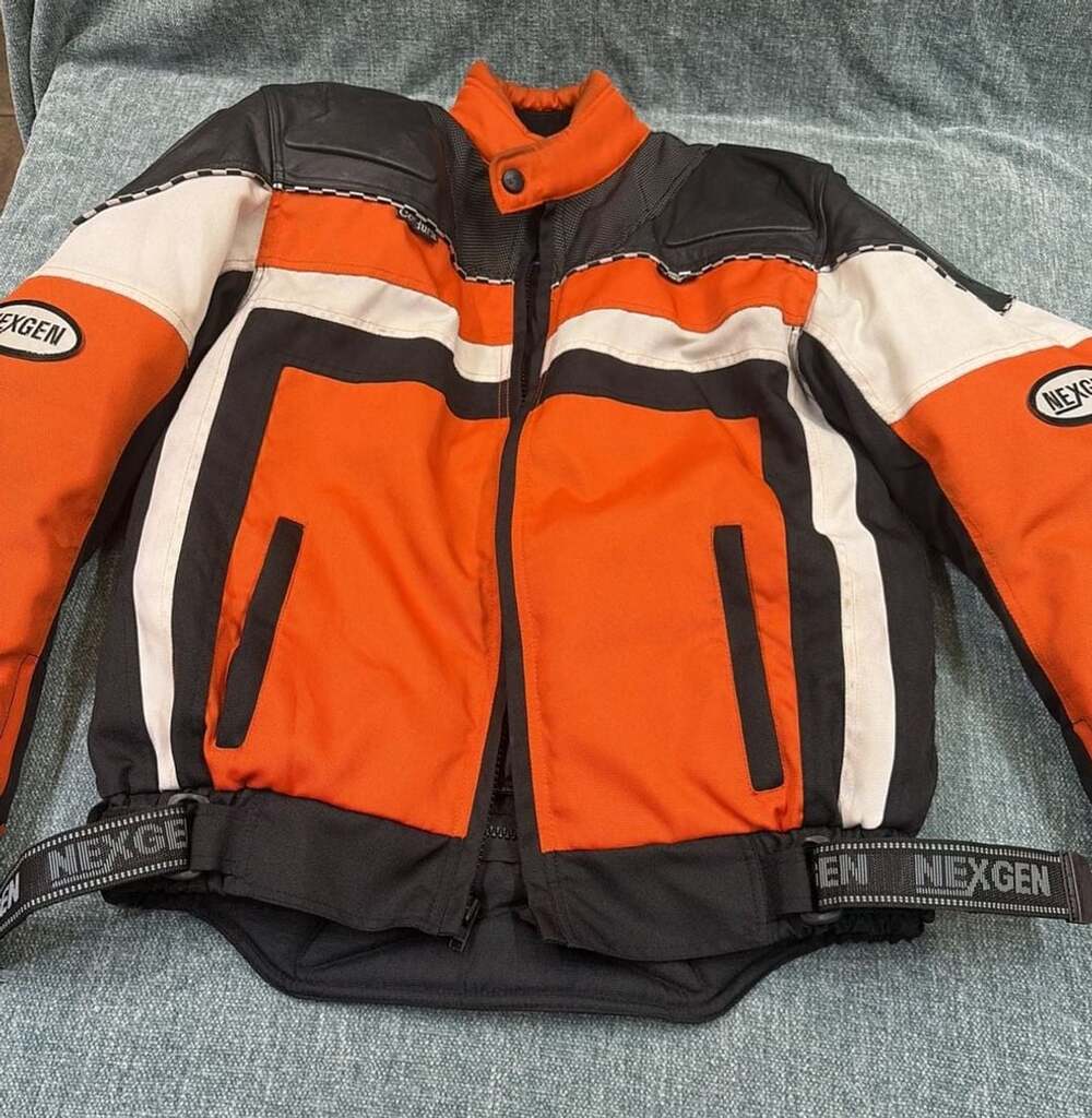 Nexgen Motorcycle Riding Jacket Size M Orange Black White